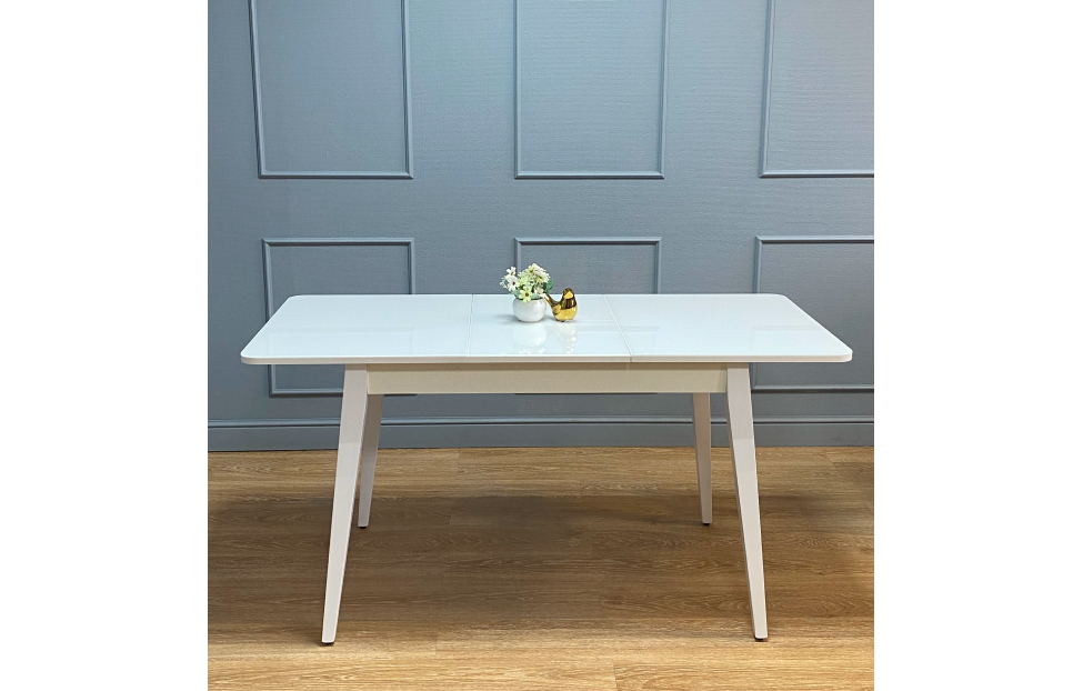Обеденные столы - изображение №3 "Стол обеденный Орпен прямоугольный опоры белые / столешница белый глянец"  на www.Angstrem-mebel.ru