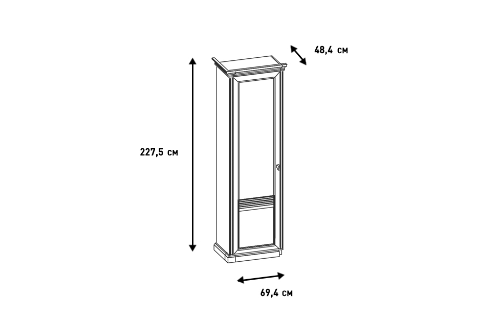Шкафы-пеналы - изображение №7 "Шкаф Изотта с полками"  на www.Angstrem-mebel.ru