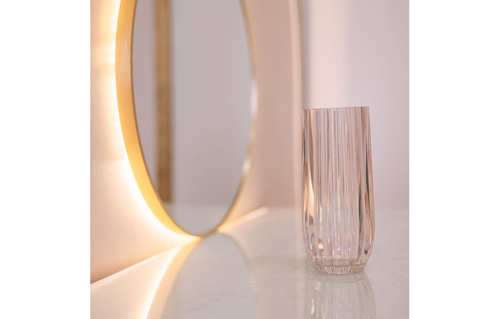 Вазы - изображение №5 "Декоративная ваза Fancy79 из рельефного стекла, пудровый "  на www.Angstrem-mebel.ru