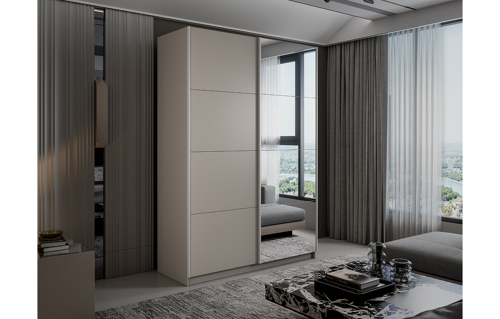 Шкафы-купе - изображение №3 "Шкаф-купе Lux 1400х2300х570 с одним зеркалом"  на www.Angstrem-mebel.ru