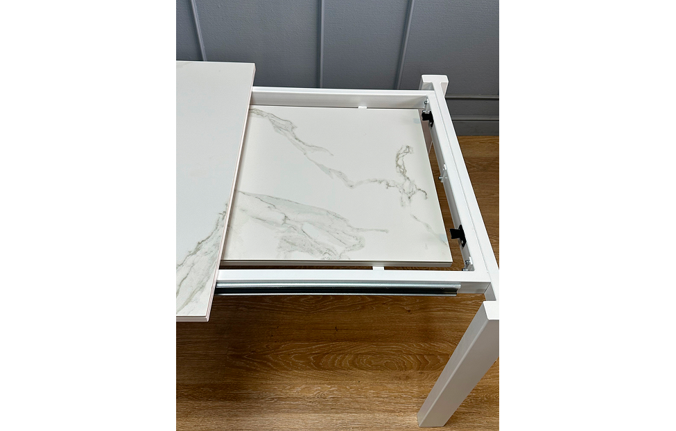 Обеденные столы - изображение №9 "Стол обеденный Легро раздвижной /1300 керамика белый мрамор"  на www.Angstrem-mebel.ru