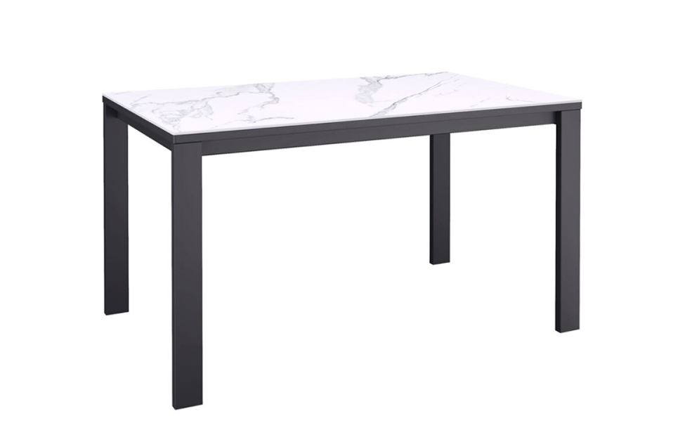 Обеденные столы - изображение №3 "Стол обеденный Легро раздвижной черный/керамика мрамор белый"  на www.Angstrem-mebel.ru