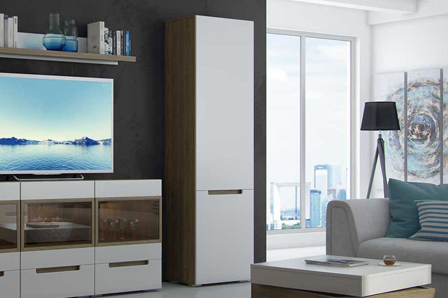 Шкафы-пеналы - изображение №5 "Шкаф Анри с полкой и евровешалкой"  на www.Angstrem-mebel.ru