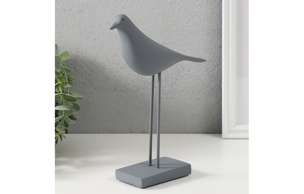 Декор - изображение №4 "Сувенир полистоун "Птица - длинные лапки", серая"  на www.Angstrem-mebel.ru