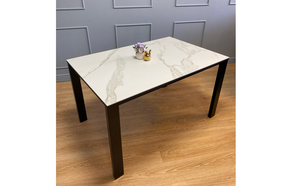 Обеденные столы - изображение №6 "Стол обеденный Легро раздвижной черный/керамика мрамор белый"  на www.Angstrem-mebel.ru