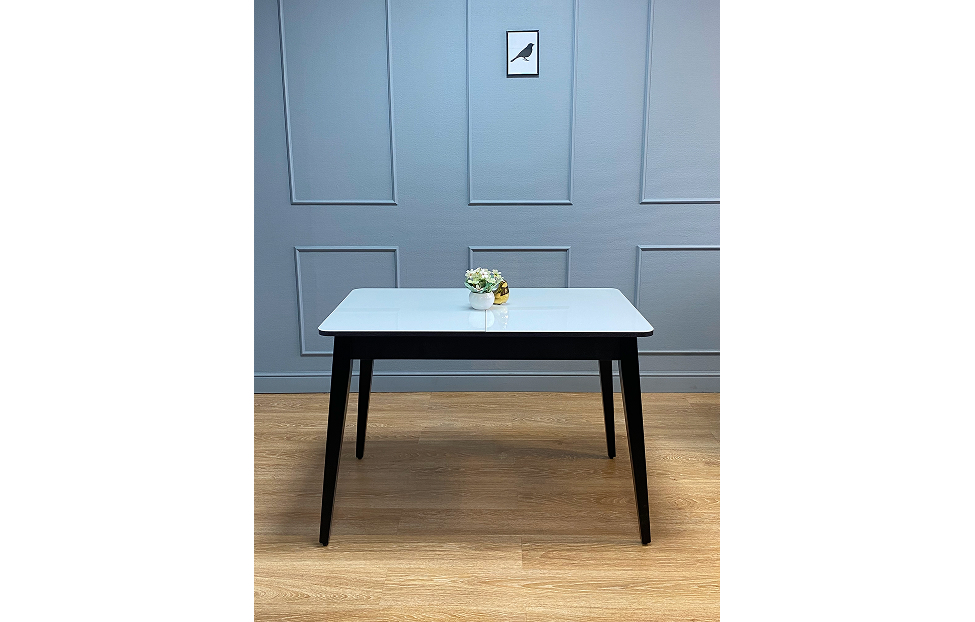 Обеденные столы - изображение №6 "Стол обеденный Орпен прямоугольный опоры венге / столешница белый глянец"  на www.Angstrem-mebel.ru