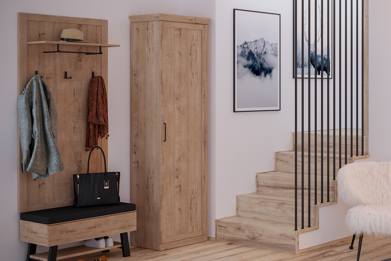 Шкафы-пеналы - изображение №3 "Шкаф Магнум для одежды с комплектом полок"  на www.Angstrem-mebel.ru