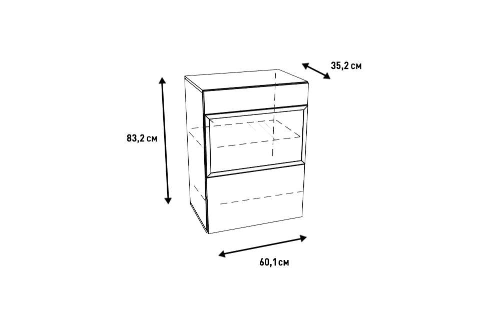 Навесные шкафчики - изображение №6 "Навесной шкаф Анри АН-411.04 (правый), Швейцарский вяз"  на www.Angstrem-mebel.ru