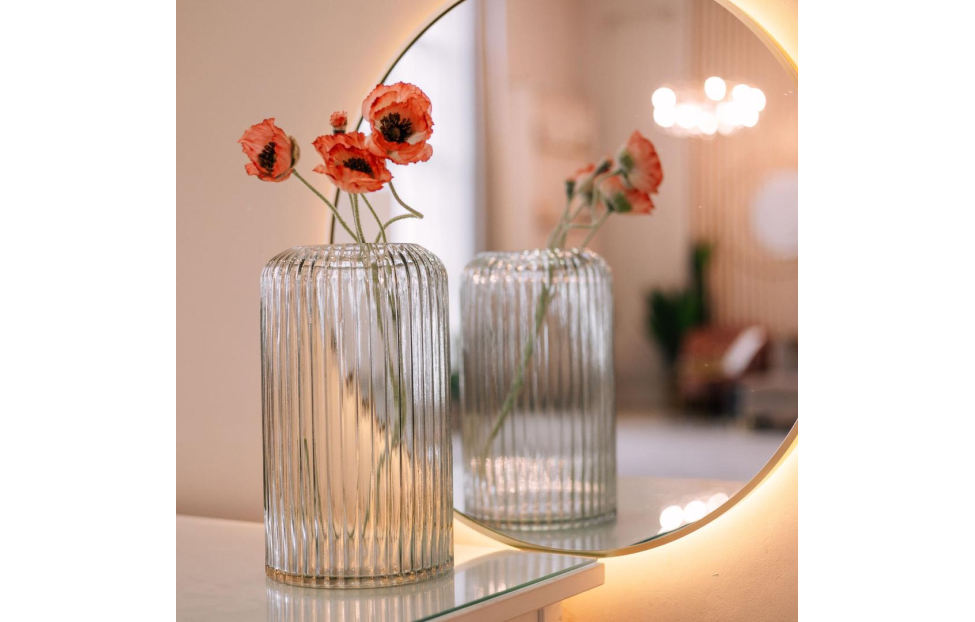 Вазы - изображение №5 "Декоративная ваза из рельефного стекла, серый"  на www.Angstrem-mebel.ru