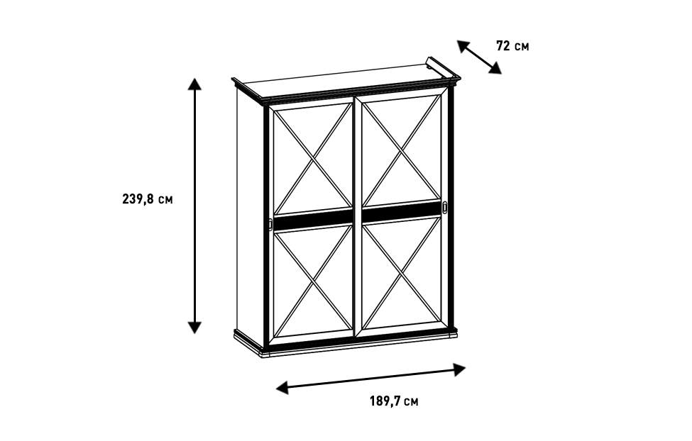 Шкафы-купе - изображение №4 "Шкаф-купе Кантри с двумя полками и штангами для одежды"  на www.Angstrem-mebel.ru
