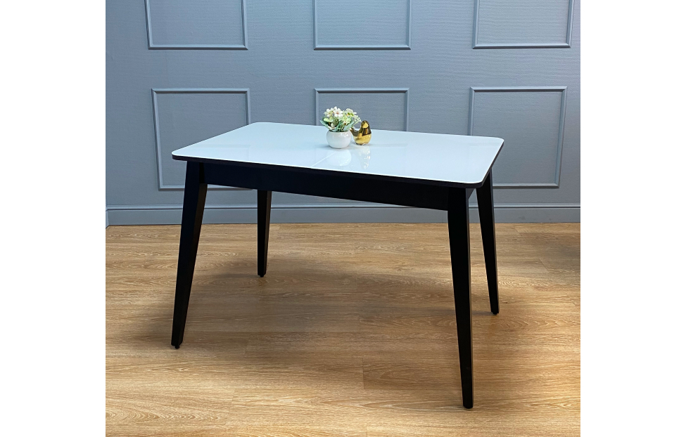 Обеденные столы - изображение №4 "Стол обеденный Орпен прямоугольный опоры венге / столешница белый глянец"  на www.Angstrem-mebel.ru