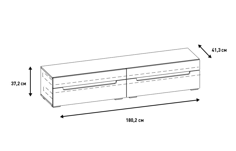 Тумбы под телевизор - изображение №5 "Тумба Анри под телевизор с выдвижными ящиками"  на www.Angstrem-mebel.ru