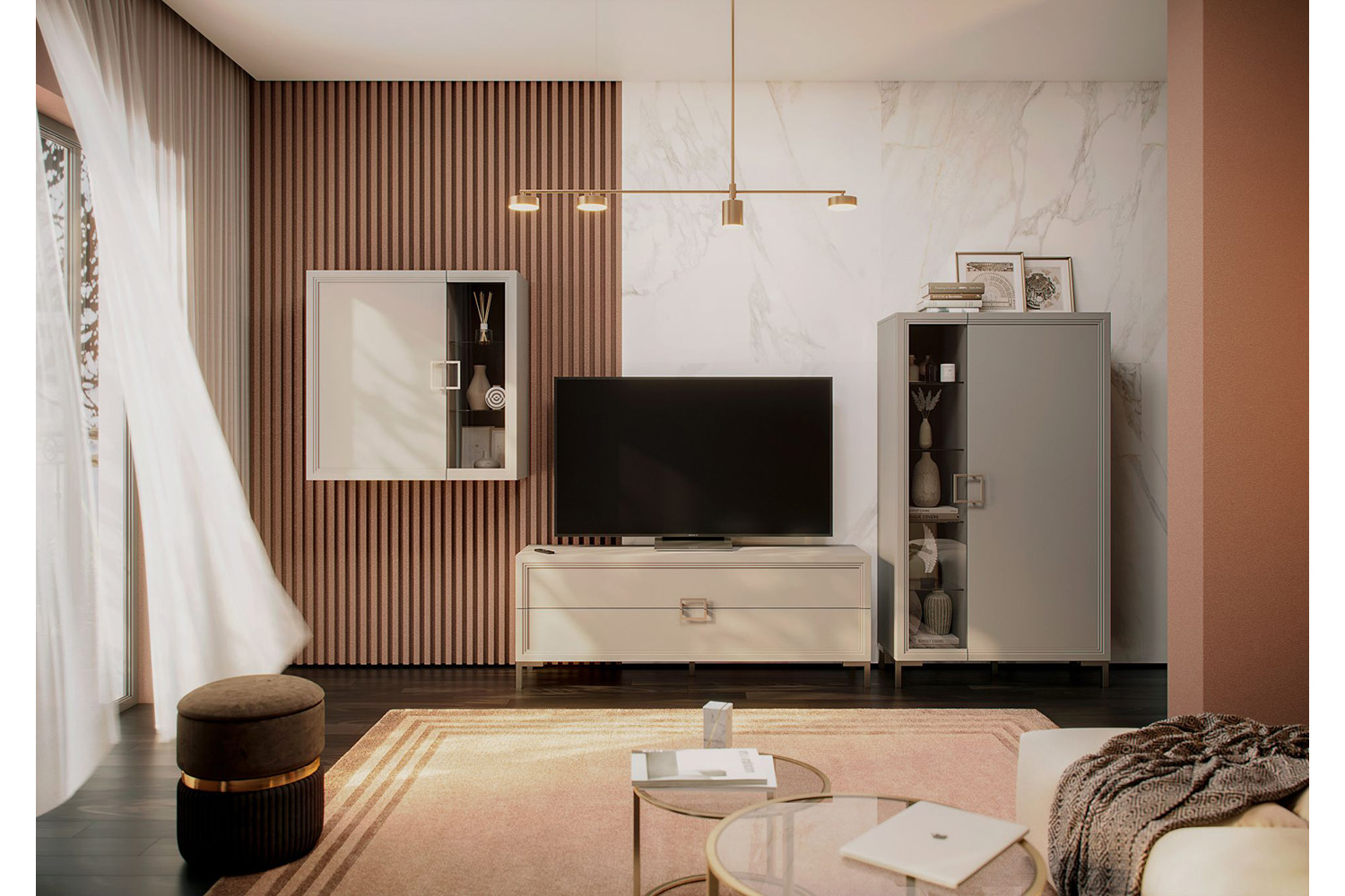 Комбинированные шкафы - изображение №5 "Шкаф Дольче со стеклянными полками (4 шт.) и полкой ЛДСП"  на www.Angstrem-mebel.ru