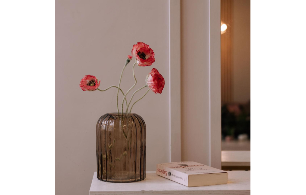 Вазы - изображение №5 "Декоративная ваза из стекла Рельеф, коричневый"  на www.Angstrem-mebel.ru