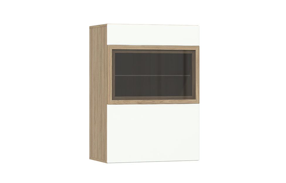 Навесные шкафчики - изображение №3 "Навесной шкаф Анри (левый) АН-411.04 Д1W, Швейцарский вяз"  на www.Angstrem-mebel.ru