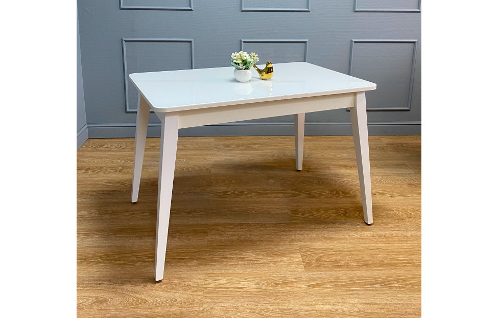 Обеденные столы - изображение №6 "Стол обеденный Орпен прямоугольный опоры белые / столешница белый глянец"  на www.Angstrem-mebel.ru