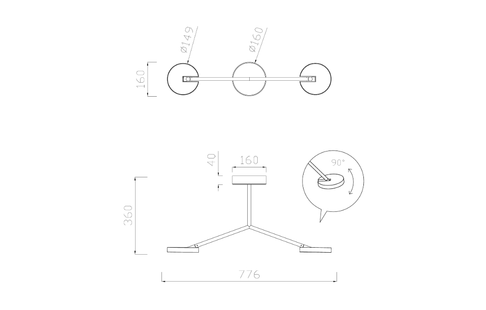 Люстры - изображение №5 "Потолочная люстра Paritet L775*W160*H360 2*LED*12W"  на www.Angstrem-mebel.ru