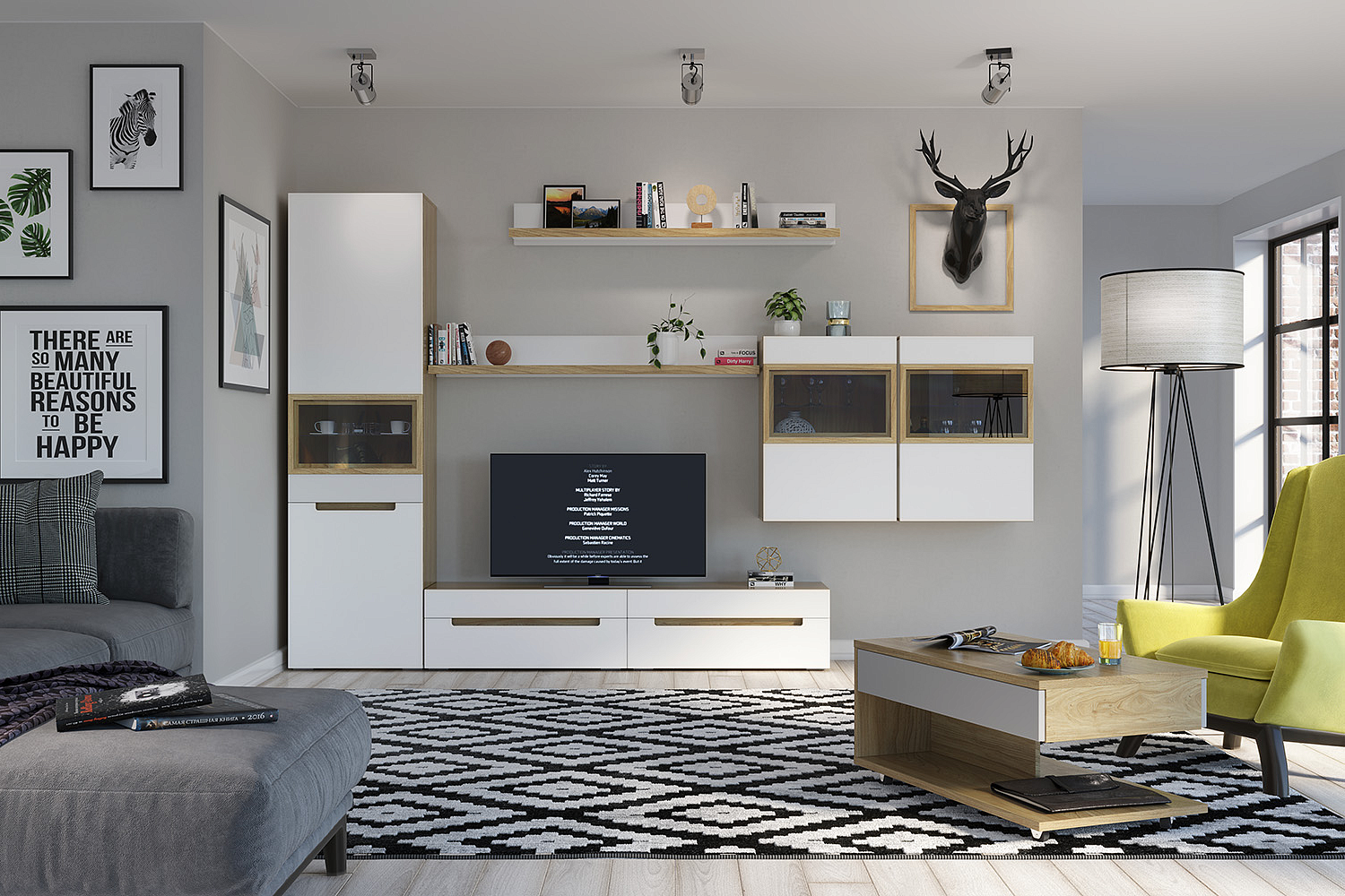 Навесные шкафчики - изображение №5 "Навесной шкаф Анри АН-411.04 (правый), Швейцарский вяз"  на www.Angstrem-mebel.ru