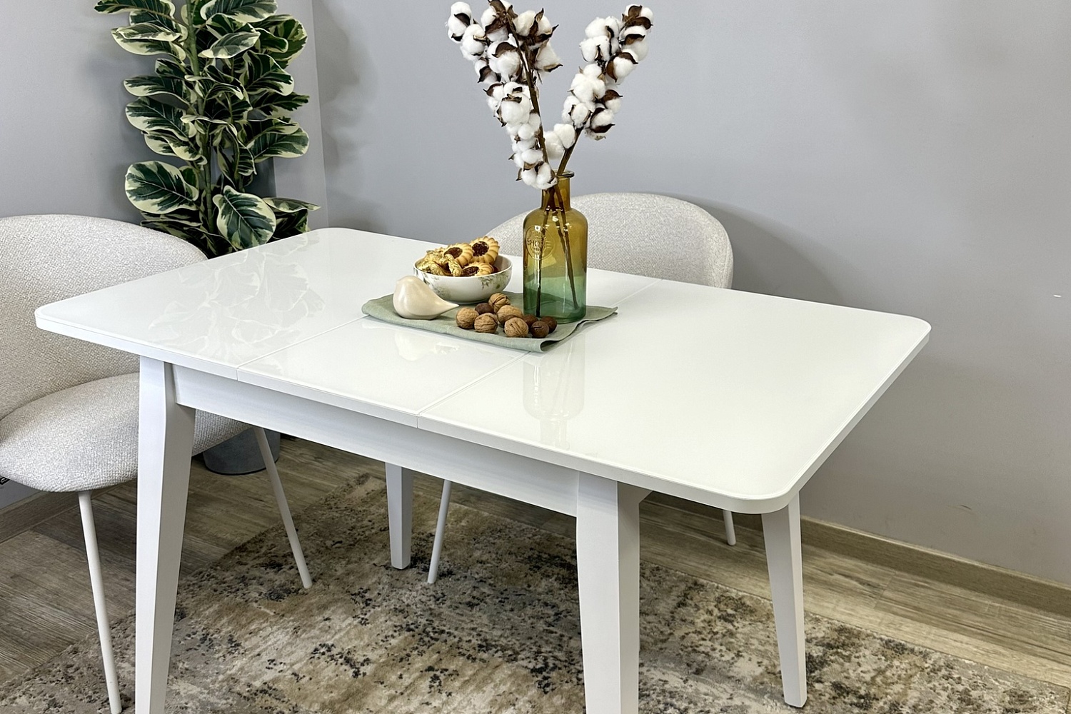 Обеденные столы - изображение №9 "Стол обеденный Орпен опоры белый/столешница белый глянец"  на www.Angstrem-mebel.ru