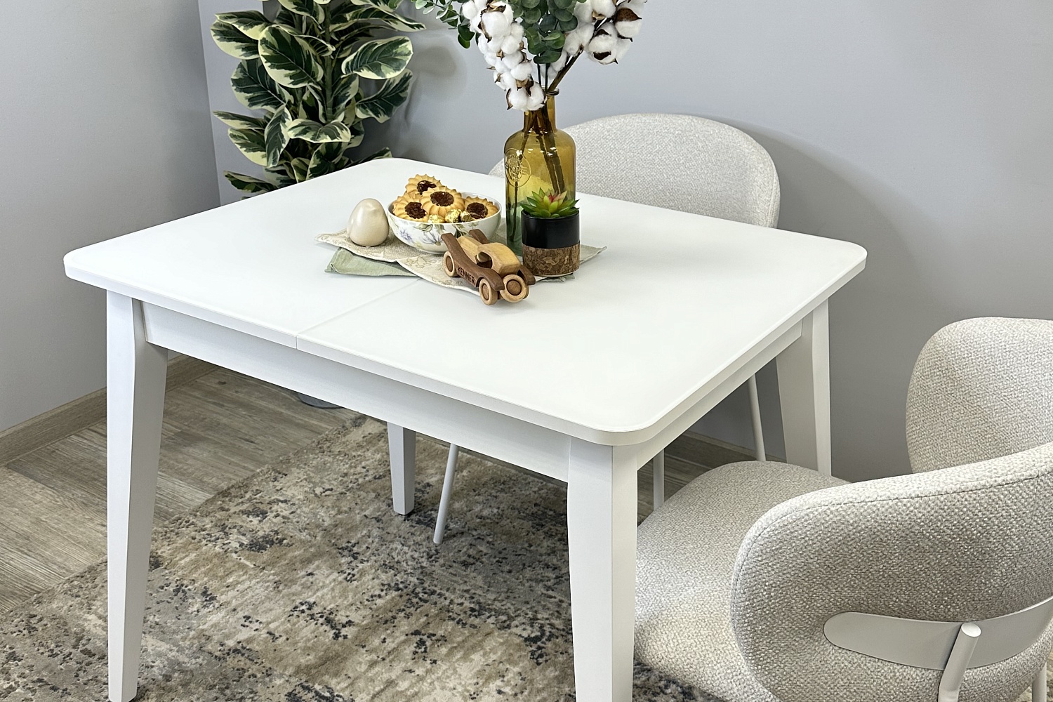 Обеденные столы - изображение №11 "Стол обеденный Орпен опоры белый/столешница белый сатин"  на www.Angstrem-mebel.ru